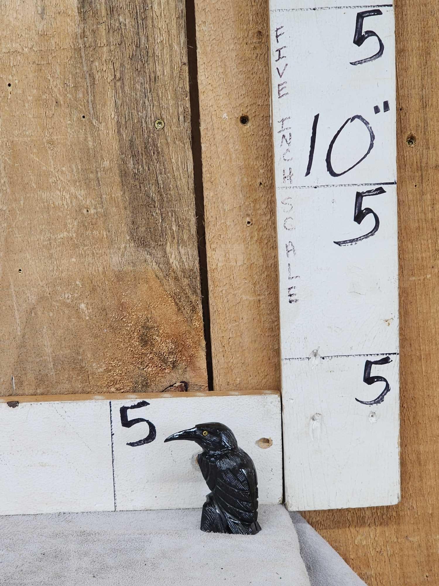 Hand Carved Raven In Onyx Stone (1 of 5)