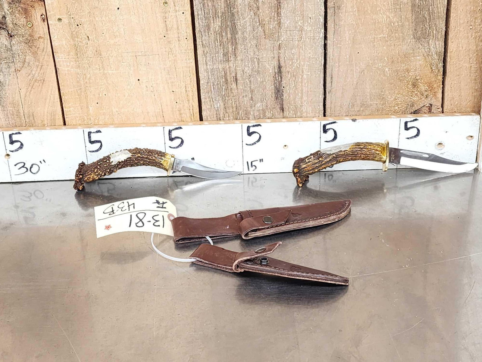 2 Antler Handle Fixed Blade Knives By Al's Customs (1 of 6)