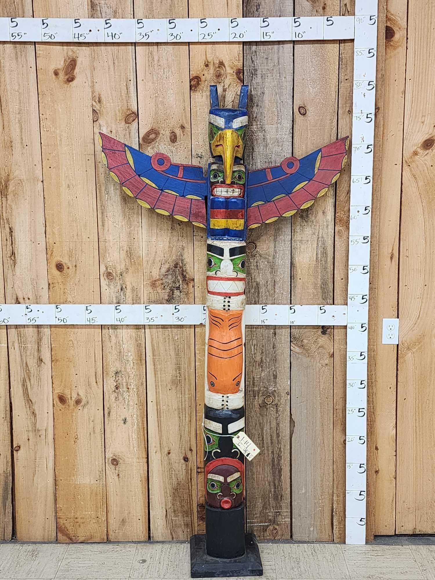 Hand Carved Wooden Totem Pole (1 of 6)