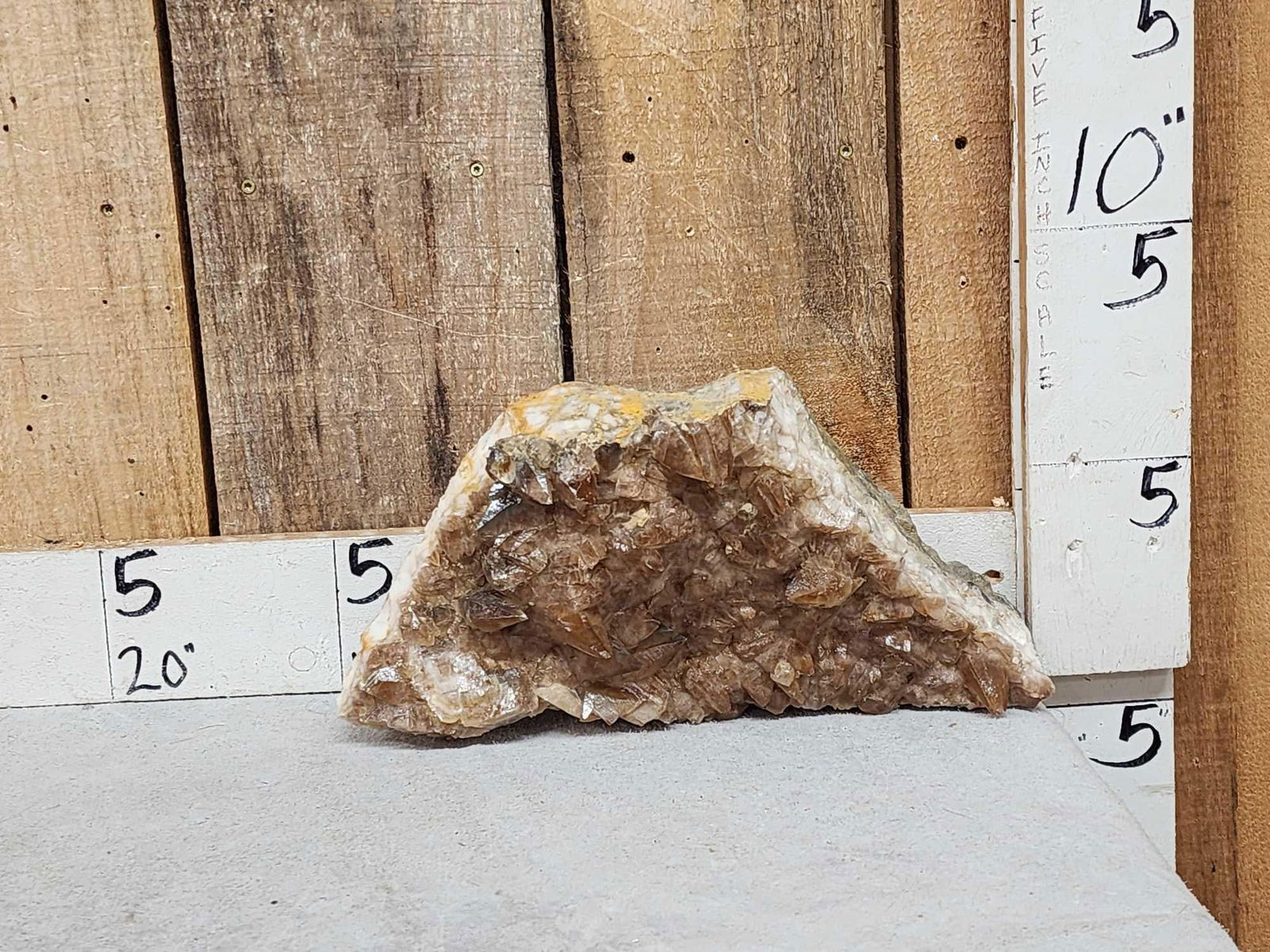 18.2 Lbs Dogtooth Calcite Crystal Cluster: 50.40 Beautiful smokey honey colors