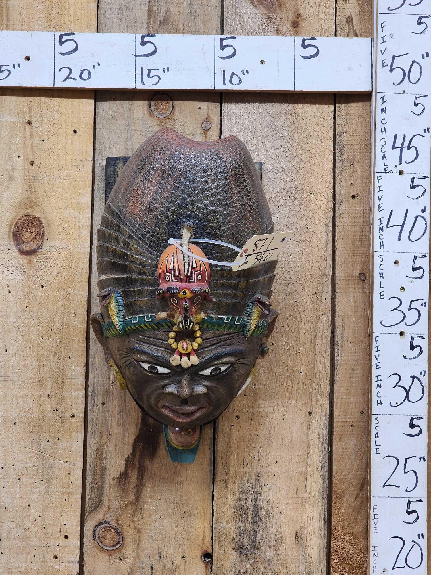 Bizarre African Or South American Voodoo Sculpture: 87.1 Made with armadillo shell decorated with a Cobra motif said to be haunted buy at your own risk !