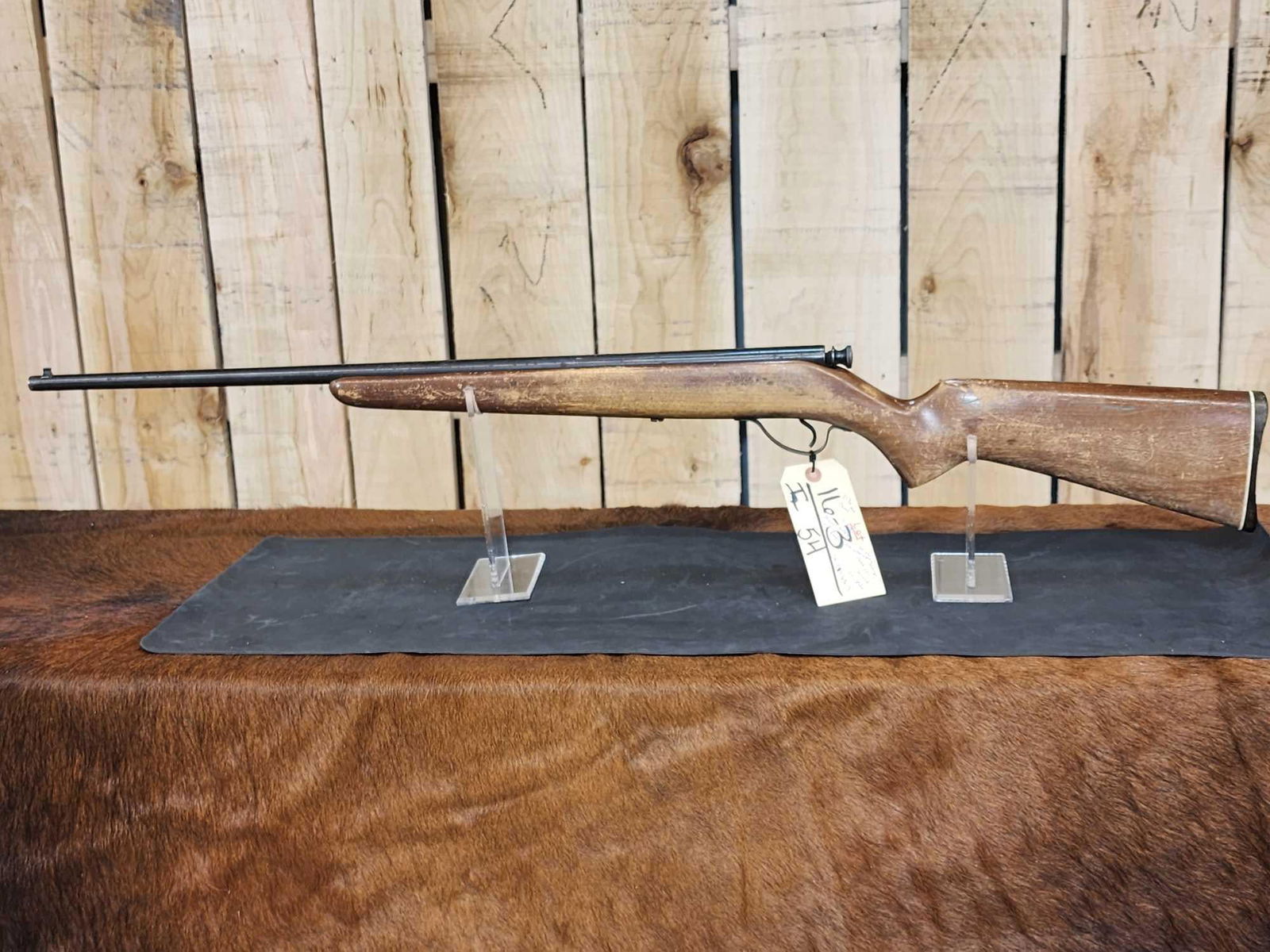 Savage Model 121 .22 Single Shot Bolt Action: 16.3 23" barrel rear sight missing groves for scope SN P936O59
