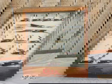 Vintage Case XX Cutlery Counter Top Display Case With NOS Knives