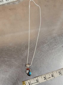 Navajo Sterling Coyote Claw Necklace