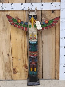Hand Carved Wooden Totem Pole