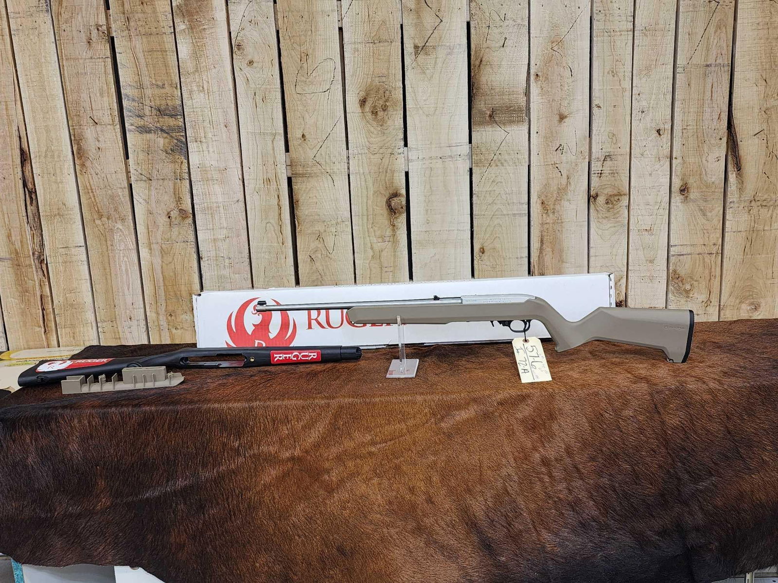 Ruger Model 10/22 .22 Semi Auto Rifle Stainless: 57.6 Appears to have seen little use with Magpul original stock SN 0023-49961