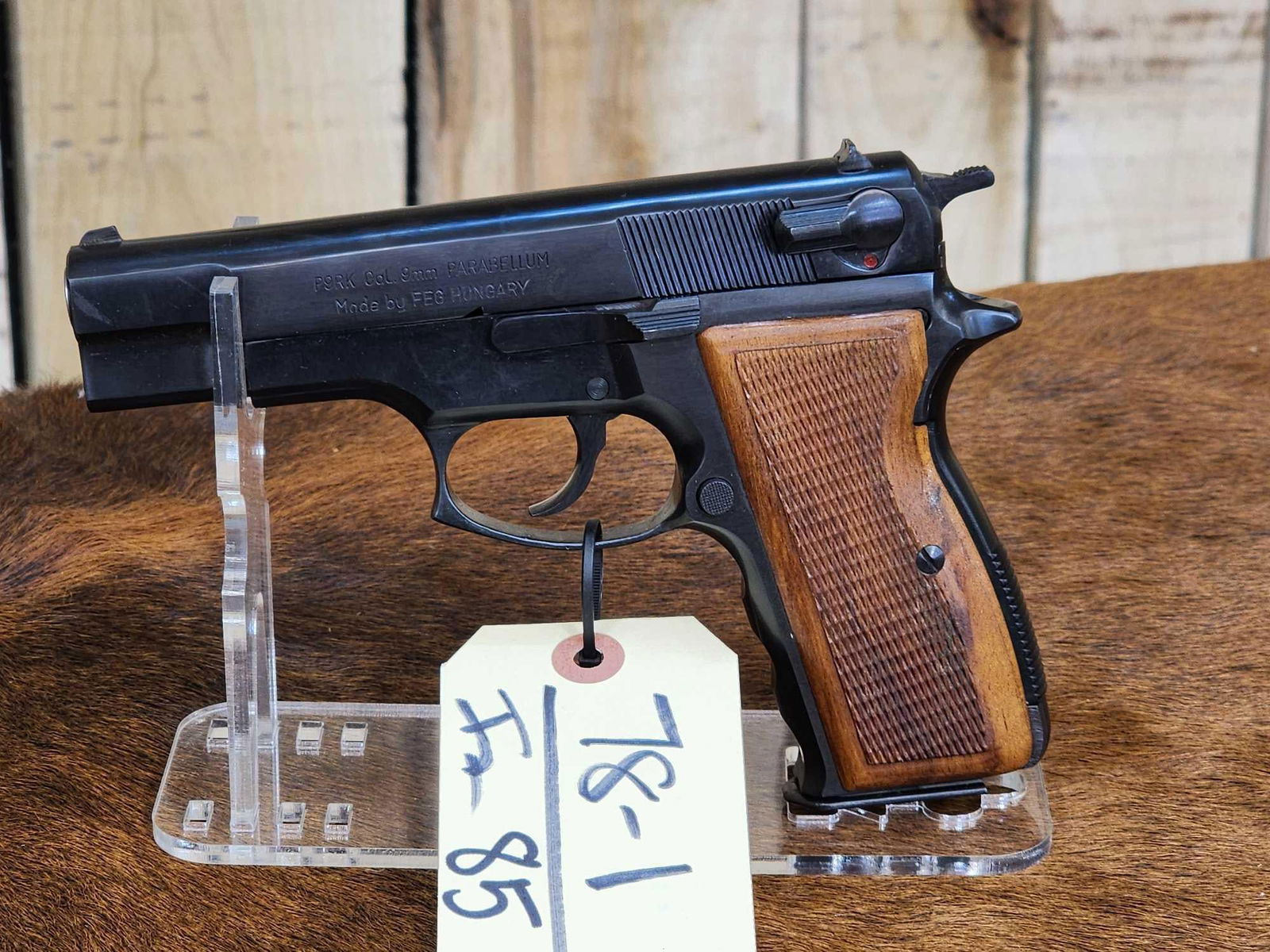 FEG/CAI Model P9RK 9mm Semi Auto Pistol: 78.1 Nice clean gun great condition 4" barrel shiny bore double action SN 09461
