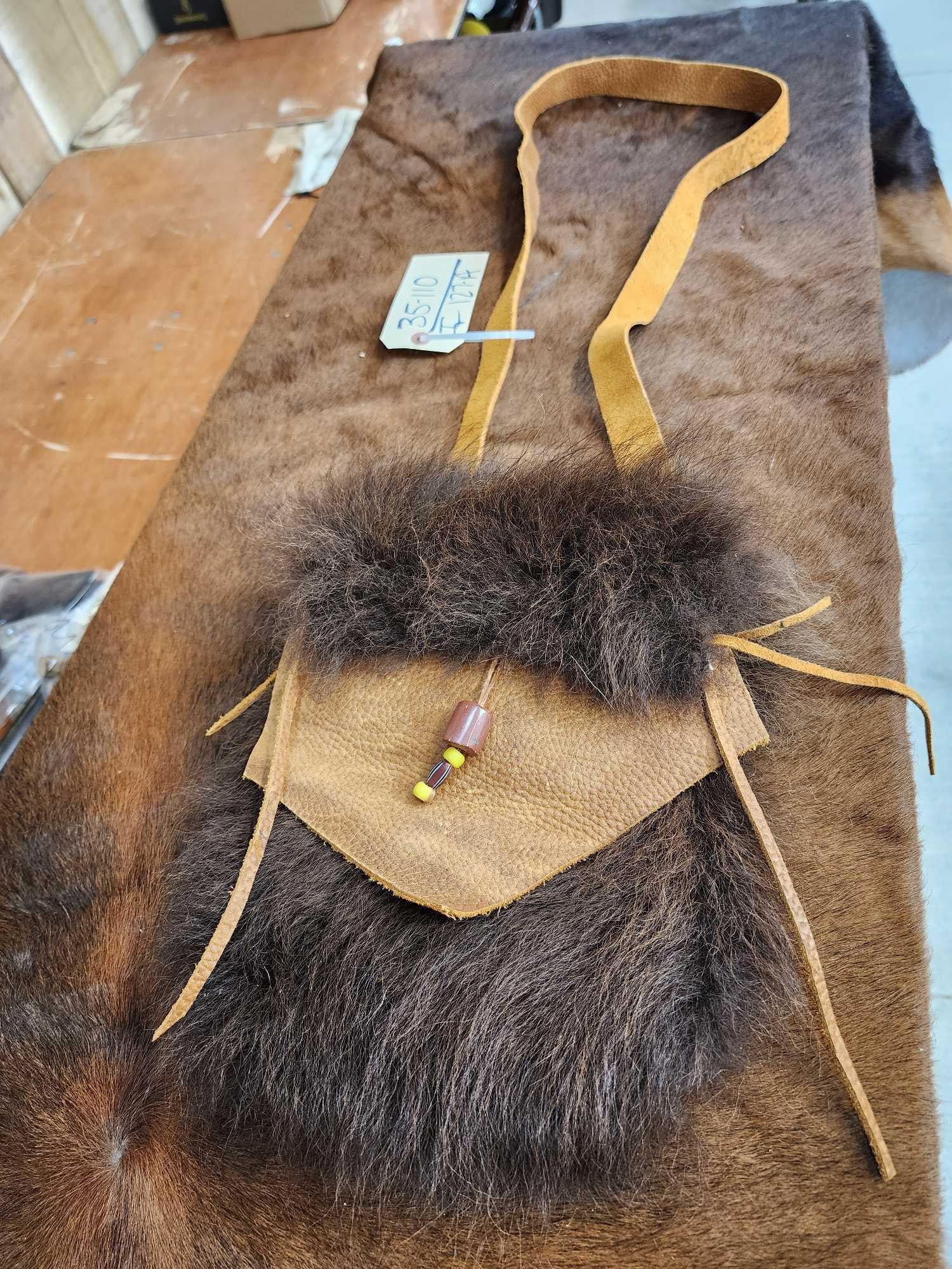 Native American Style Buckskin & Buffalo Hide Possibles Bag (1 of 5)