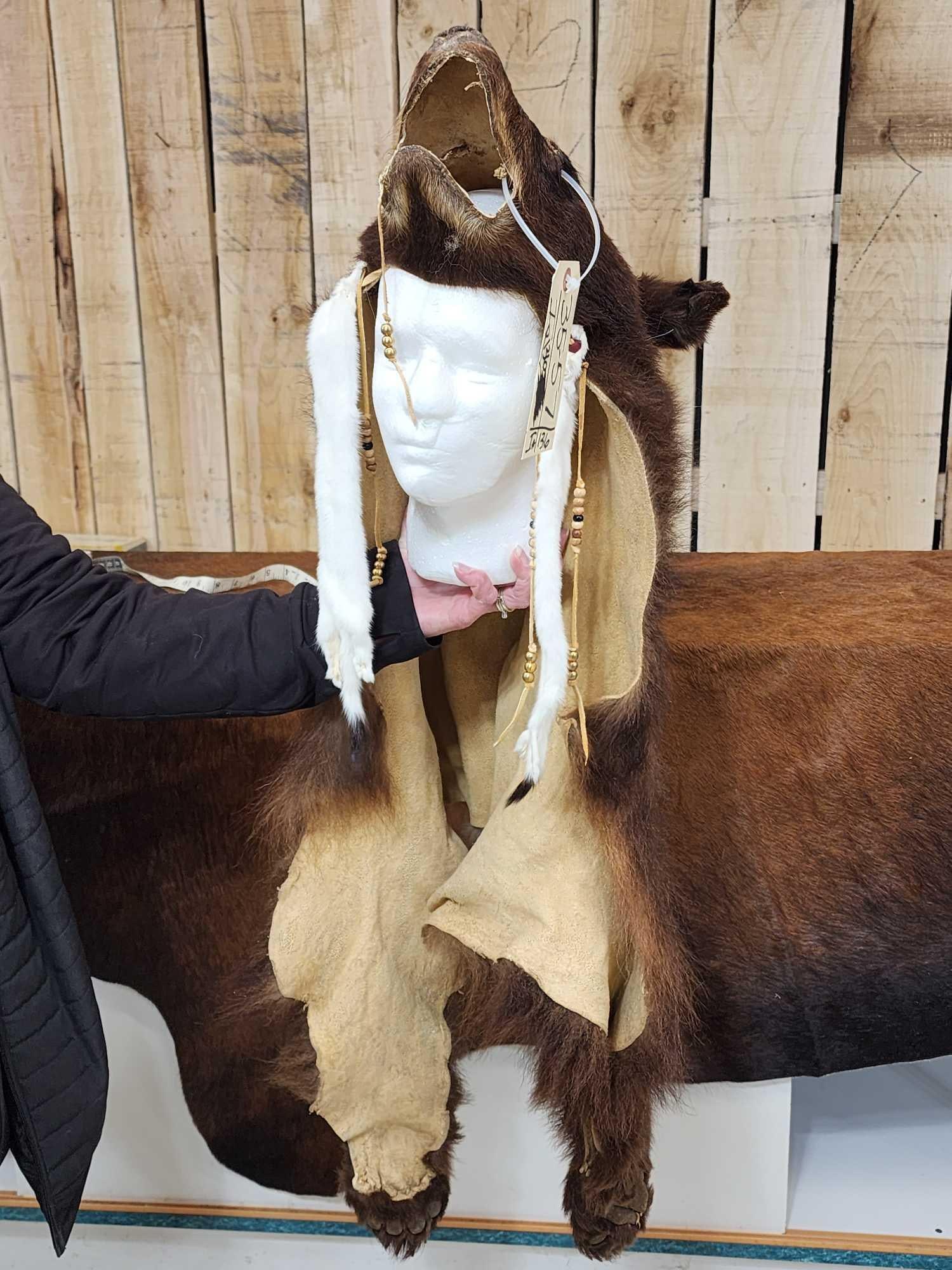 Native American Style Black Bear Head Dress (1 of 5)