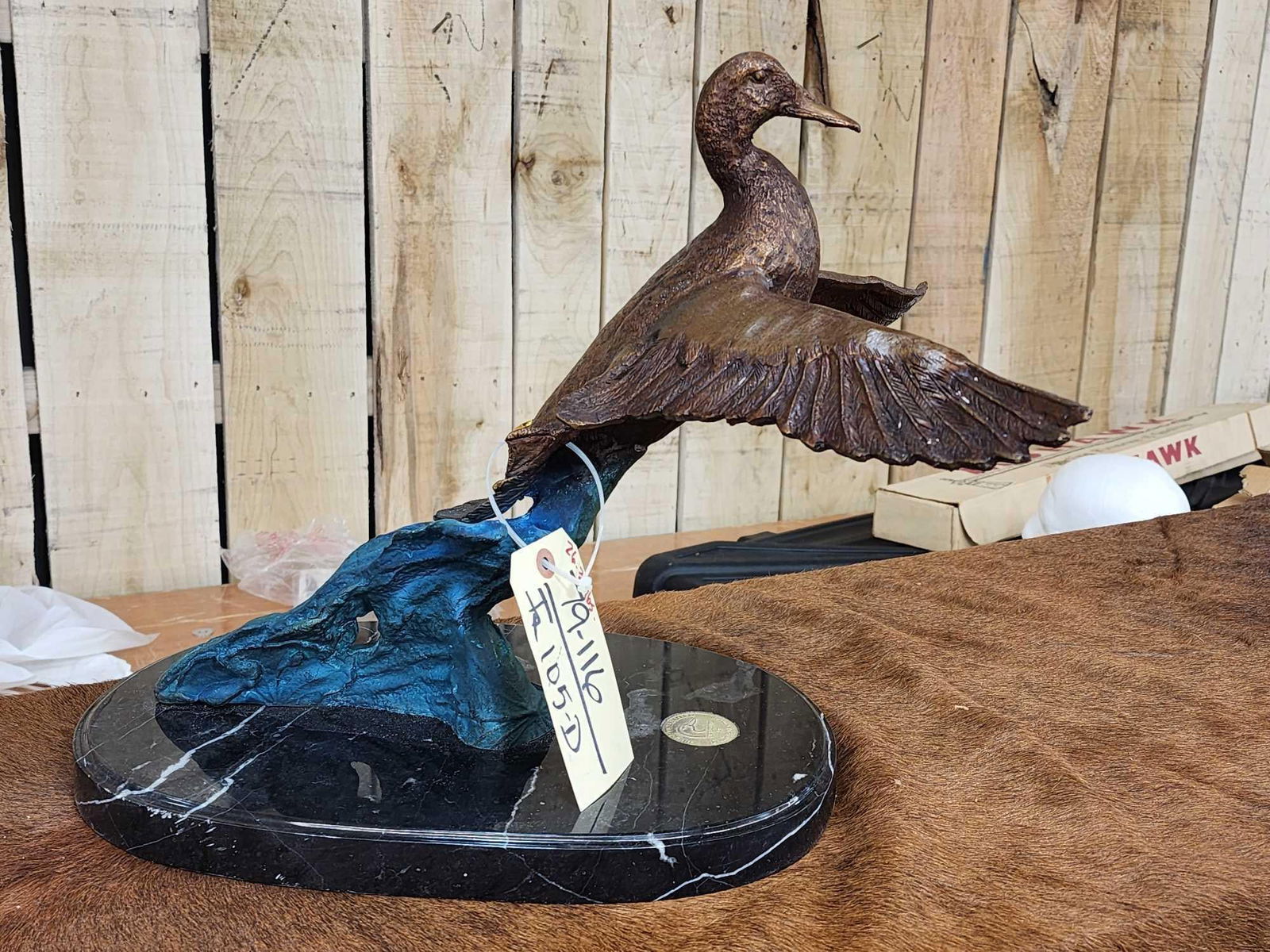 Ducks Unlimited Bronze "Uprising " By Frank W Newmeyer: 79.116 Good detail colors weight 26.3 Lbs about 14" tall x 17" long x 16" wide