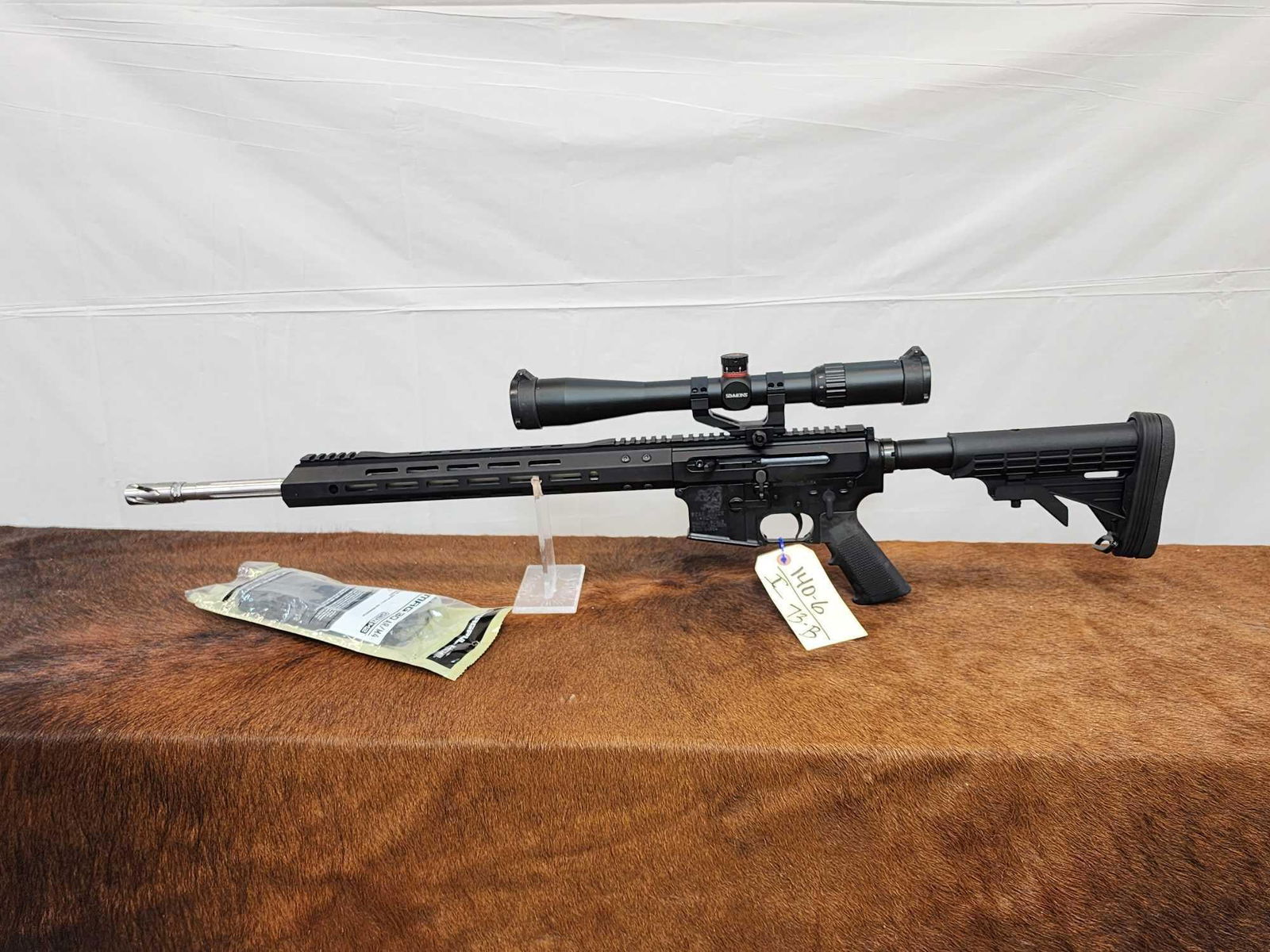 Bear Creek Arsenal Model BCA15 223 Wylde Left Handed Semi Auto Rifle: 140.6 New like new never fired stainless barrel with Simmons scope SN 54914