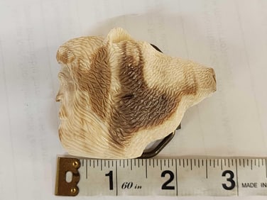 Alaskan Inuit Carved Mammoth Ivory Belt Buckle