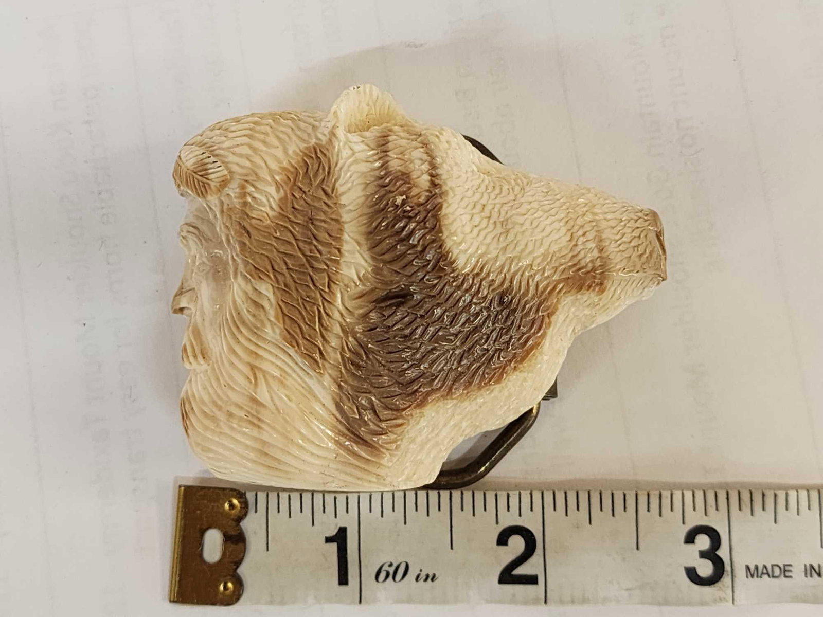 Alaskan Inuit Carved Mammoth Ivory Belt Buckle (1 of 7)