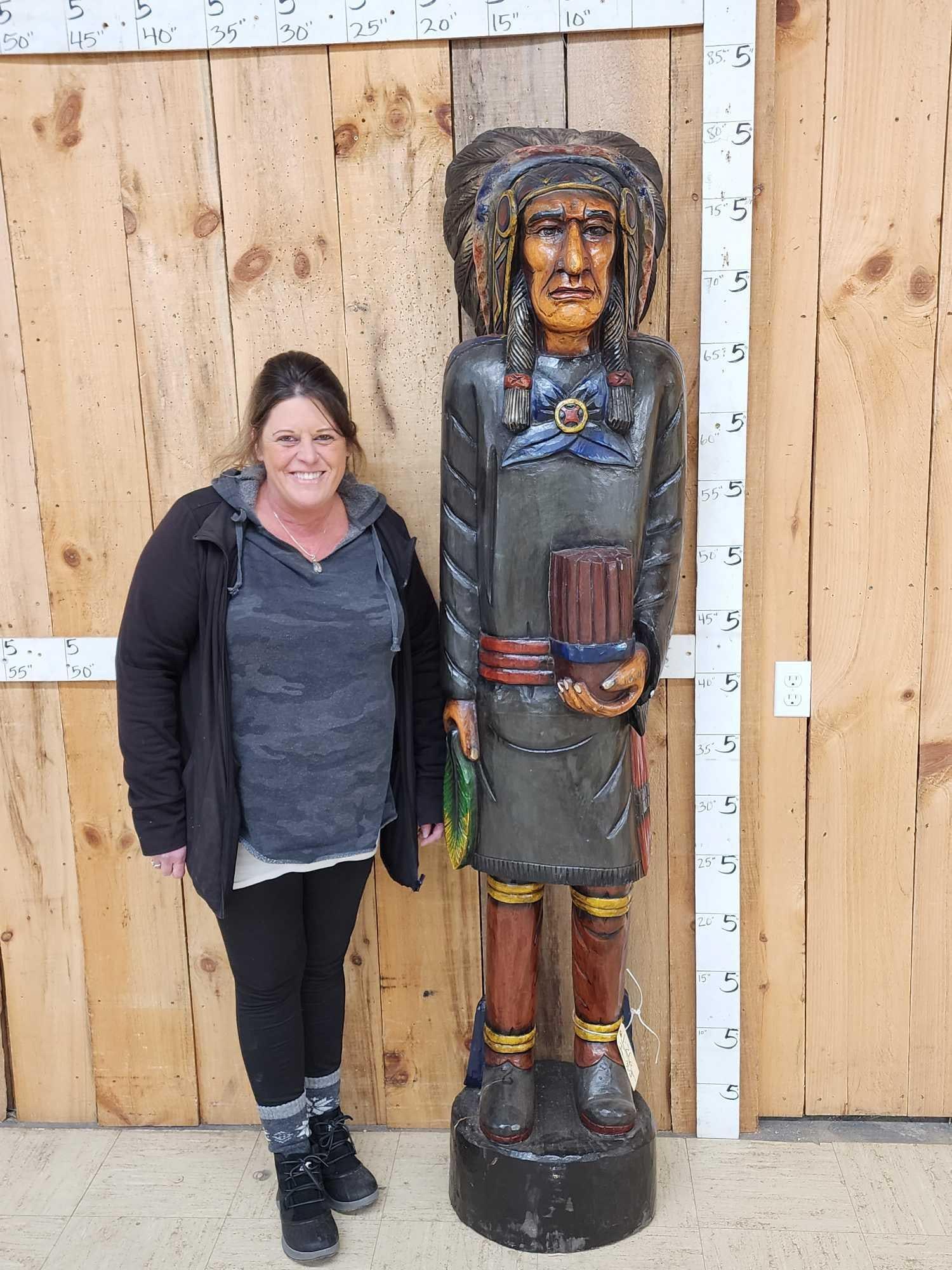 Hand Carved Wooden Cigar Store Indian (1 of 7)