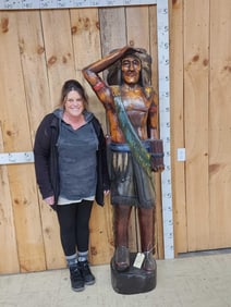 Hand Carved Wooden Cigar Store Indian