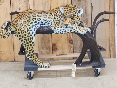 Gary Cooley Bronze Leopard Coffee Table "Lazy Days "
