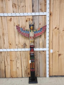 Hand Carved Wooden Totem Pole