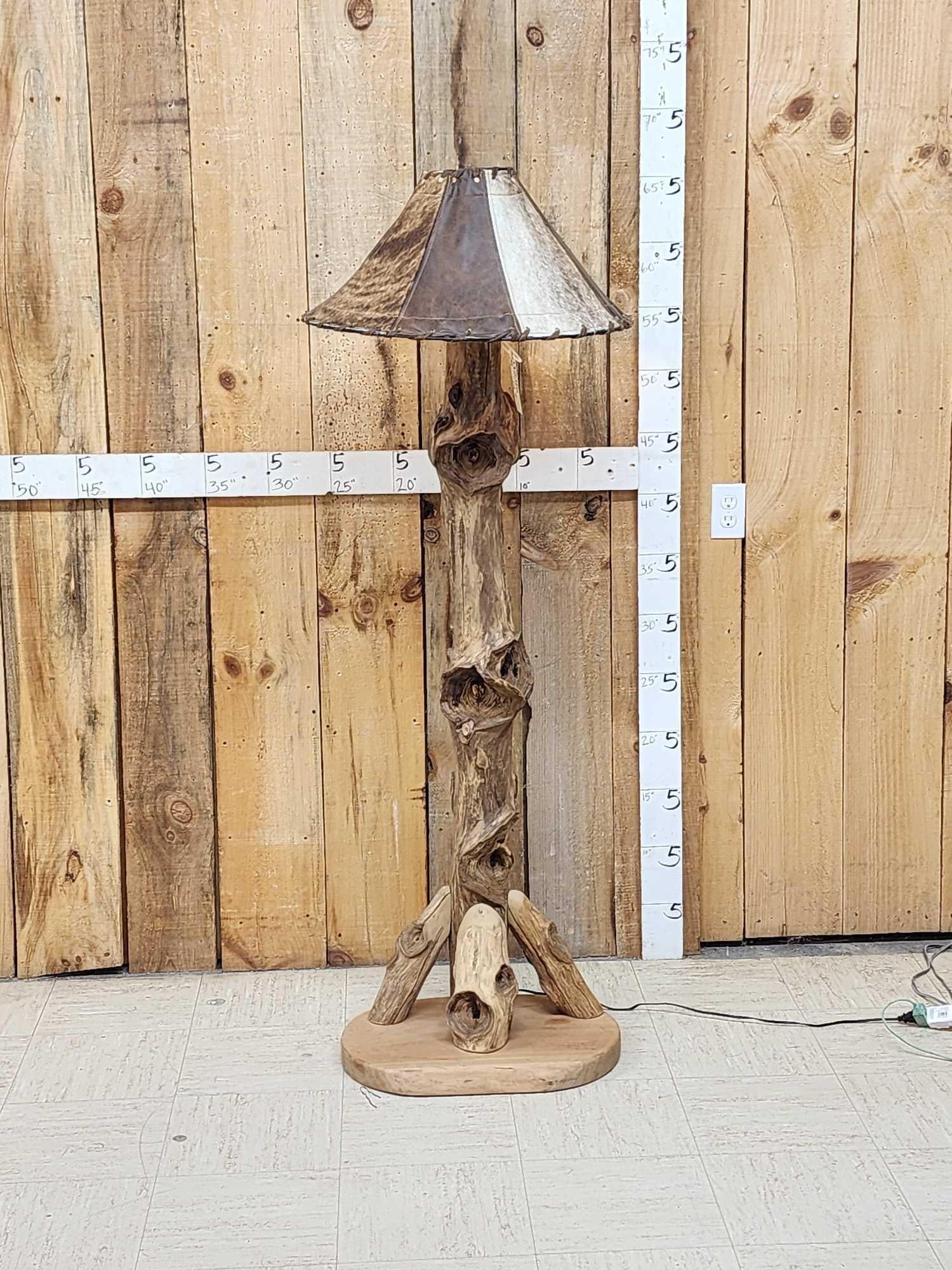 Sassafras Wood Rustic Floor Lamp (1 of 10)