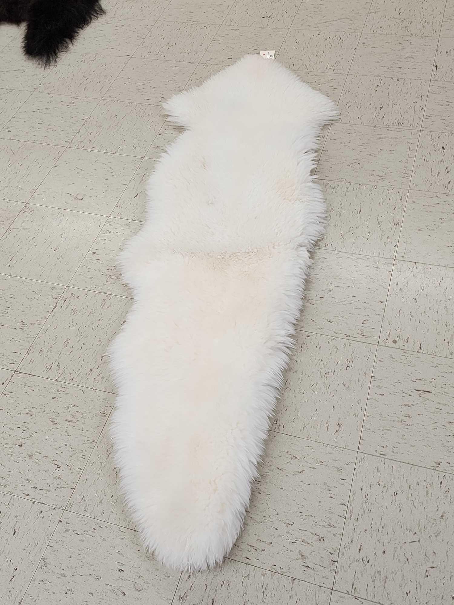 Australian Sheepskin Throw Taxidermy: 6.98 Snow white hair brand new about 75" long x 27" wide