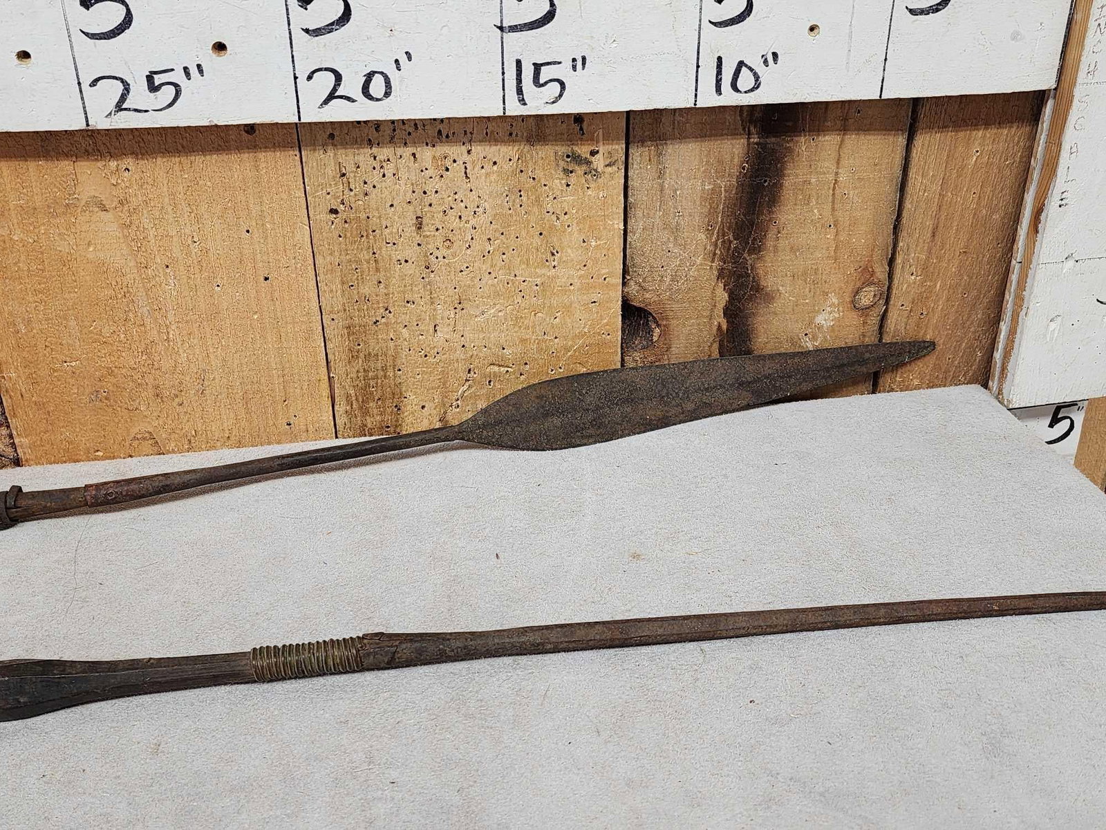 Pair Of Authentic Maasai Warrior Spears: 60.161 Brought home from Safari great accent pieces one money buys the pair