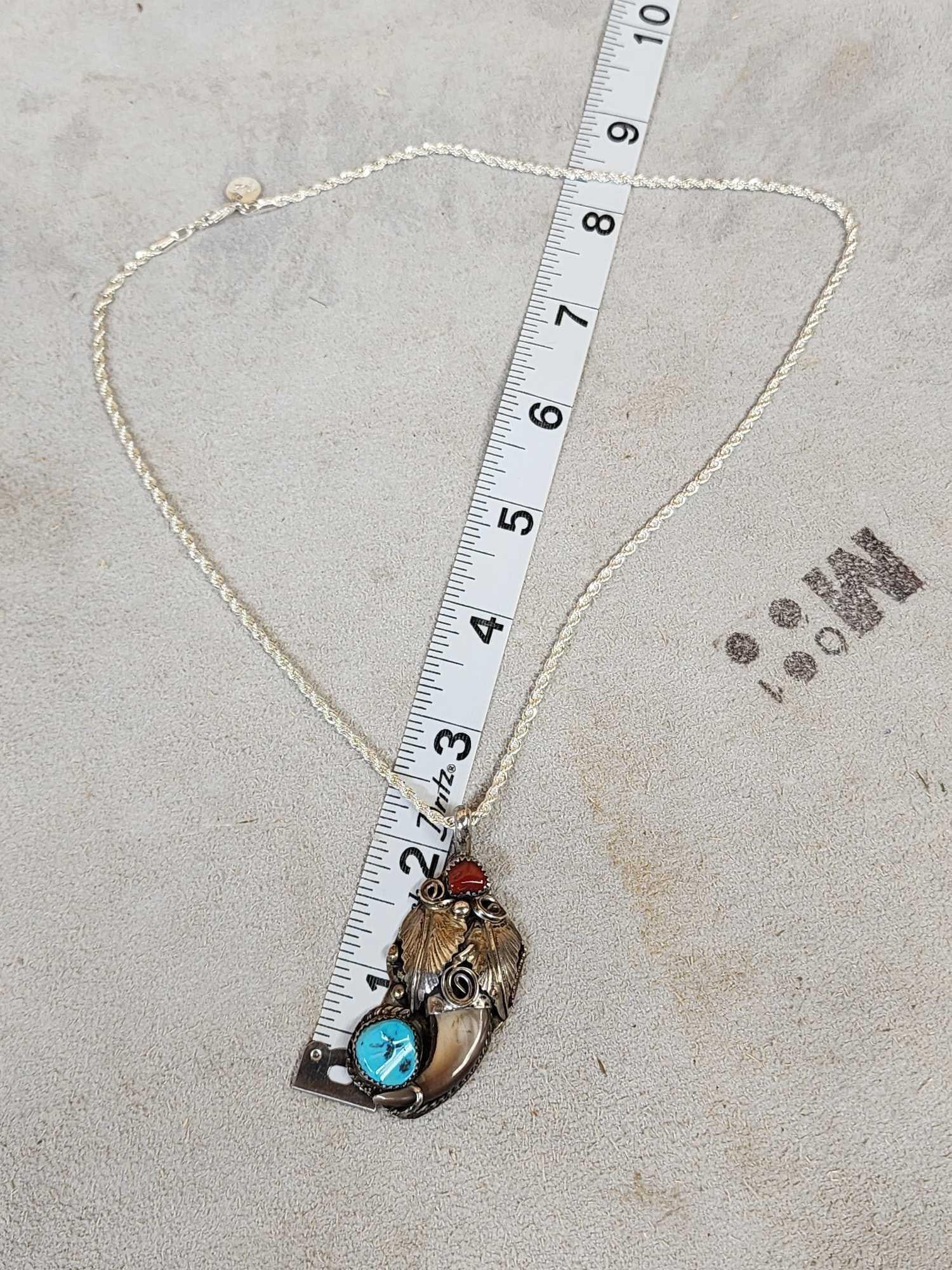 Native American Style Black Bear Claw Necklace (1 of 7)