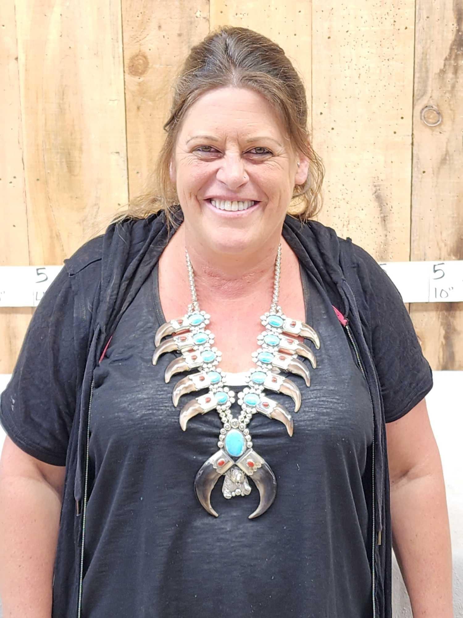Navajo Inspired Sterling Silver Squash Blossom Bear Claw Necklace By Retired Artist Kenny Ray (1 of 10)