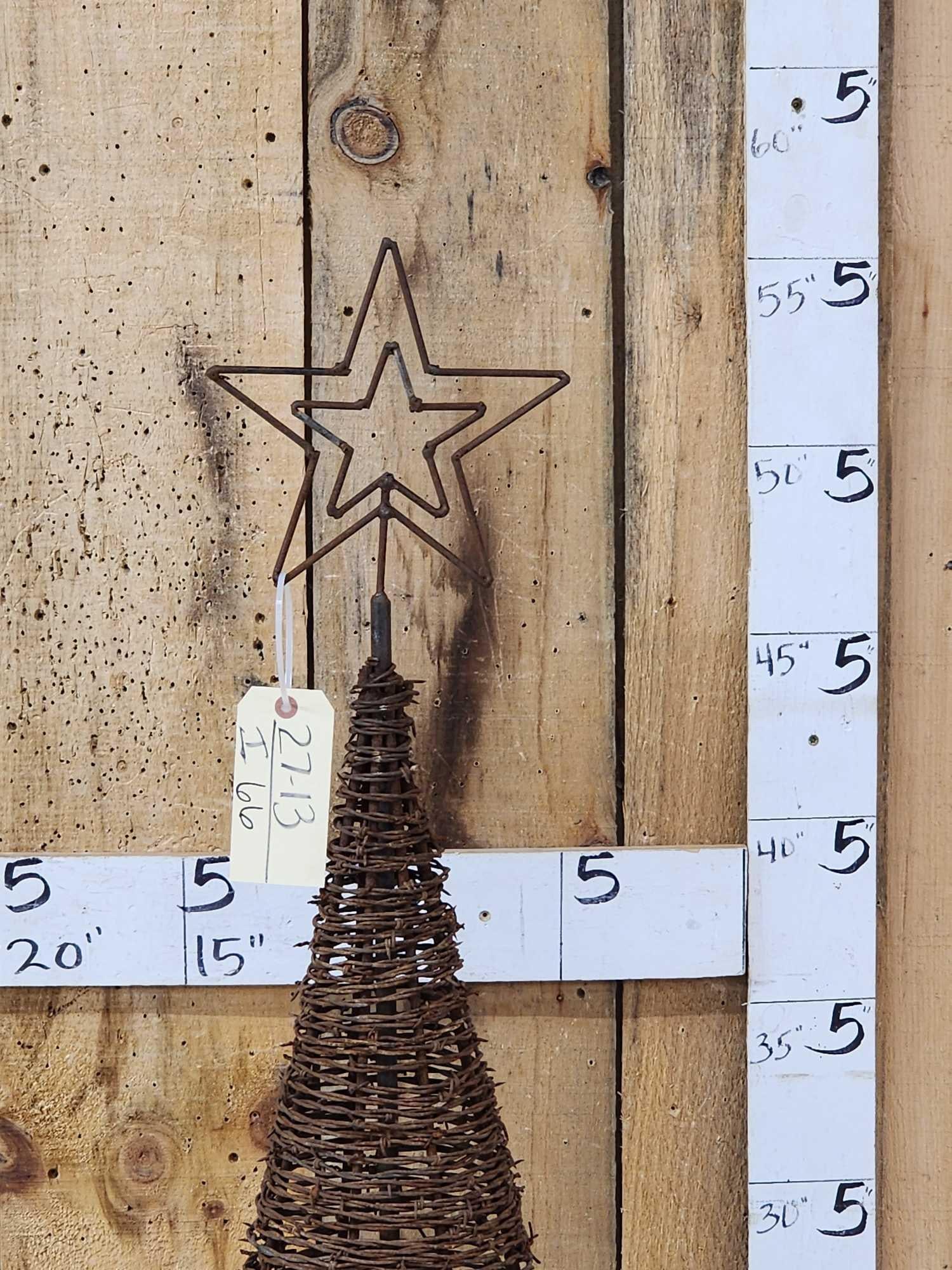 Rustic Barb Wire Christmas Tree - 2