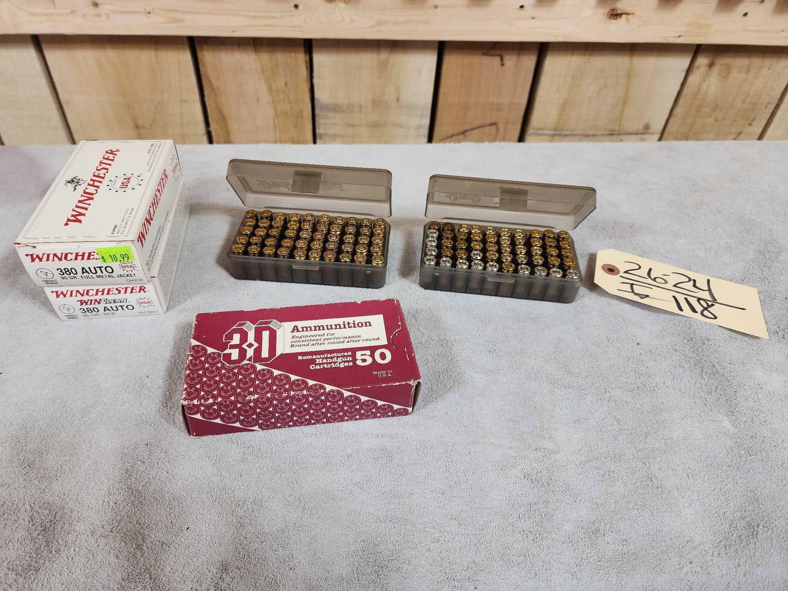 350 Rounds Of .380 Auto Ammunition: 26.24 Various brands