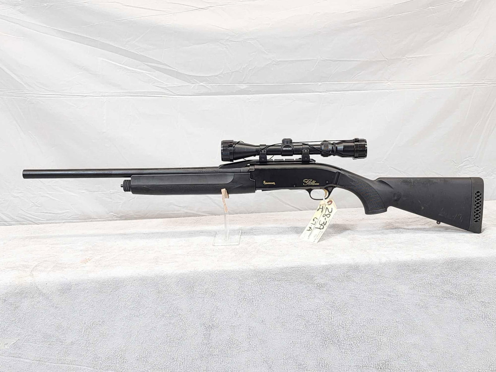Browning Gold Deer Hunter 12ga Semi Auto Shotgun: 28.39 Nice clean gun 22" Rifled barrel shiny bore good rifling with Simmons Pro Hunter 3-9x40 scope SN 133MW12282
