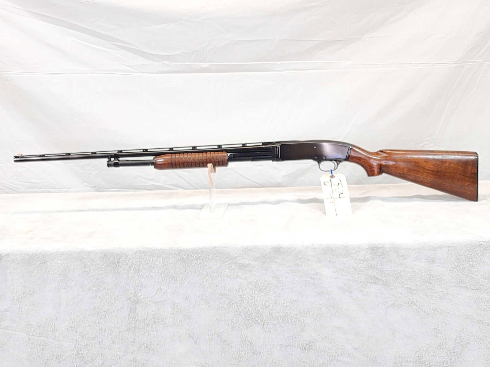 Winchester Model 42 410 Pump Shotgun Mfg 1950: 75.24 With Simmons vent rib 26" barrel full choke shiny bore crisp action super clean gun SN 86538