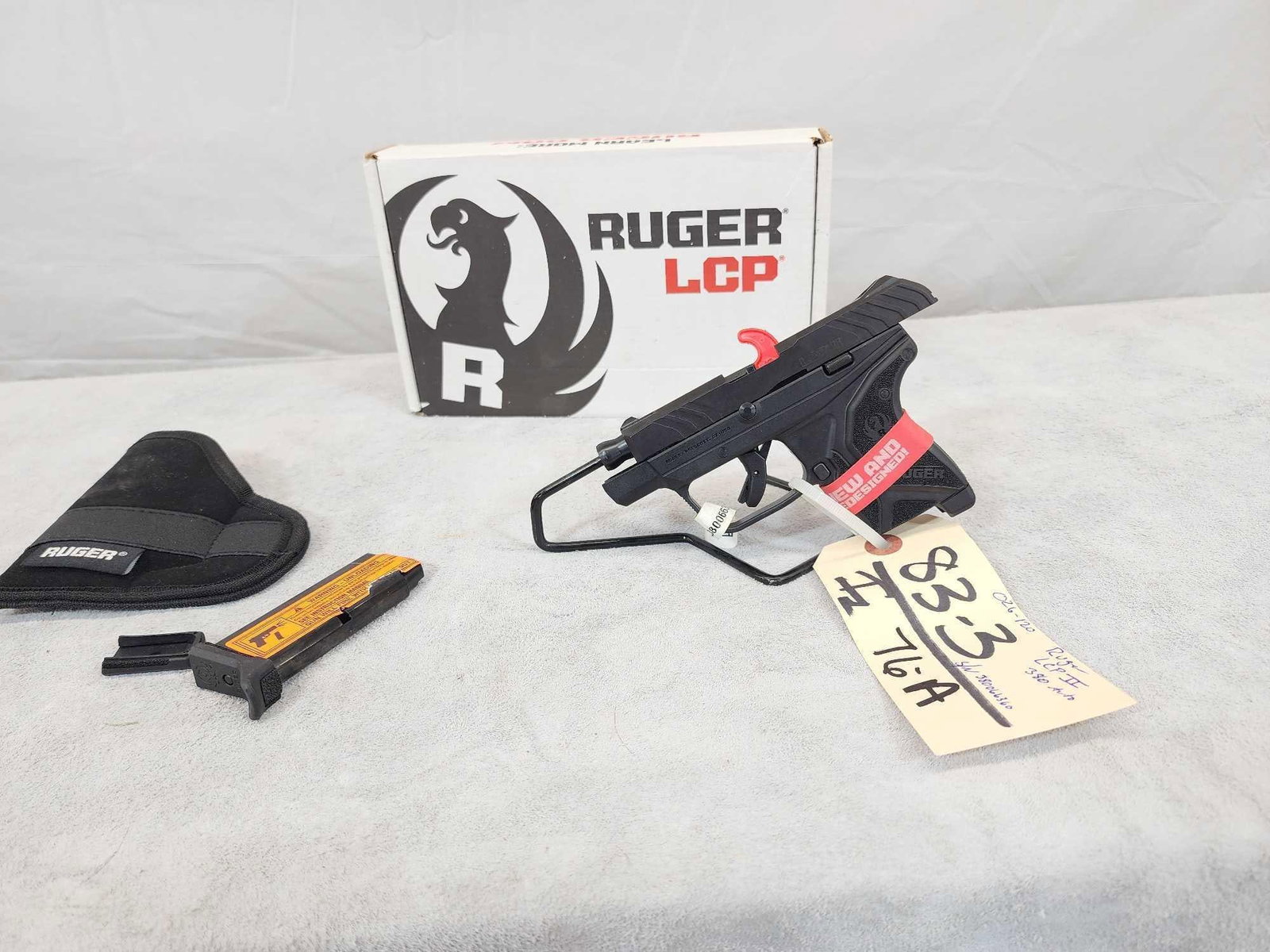 Ruger LCP II .380 Semi Auto Pistol: 83.3 New never fired with box SN 380066360