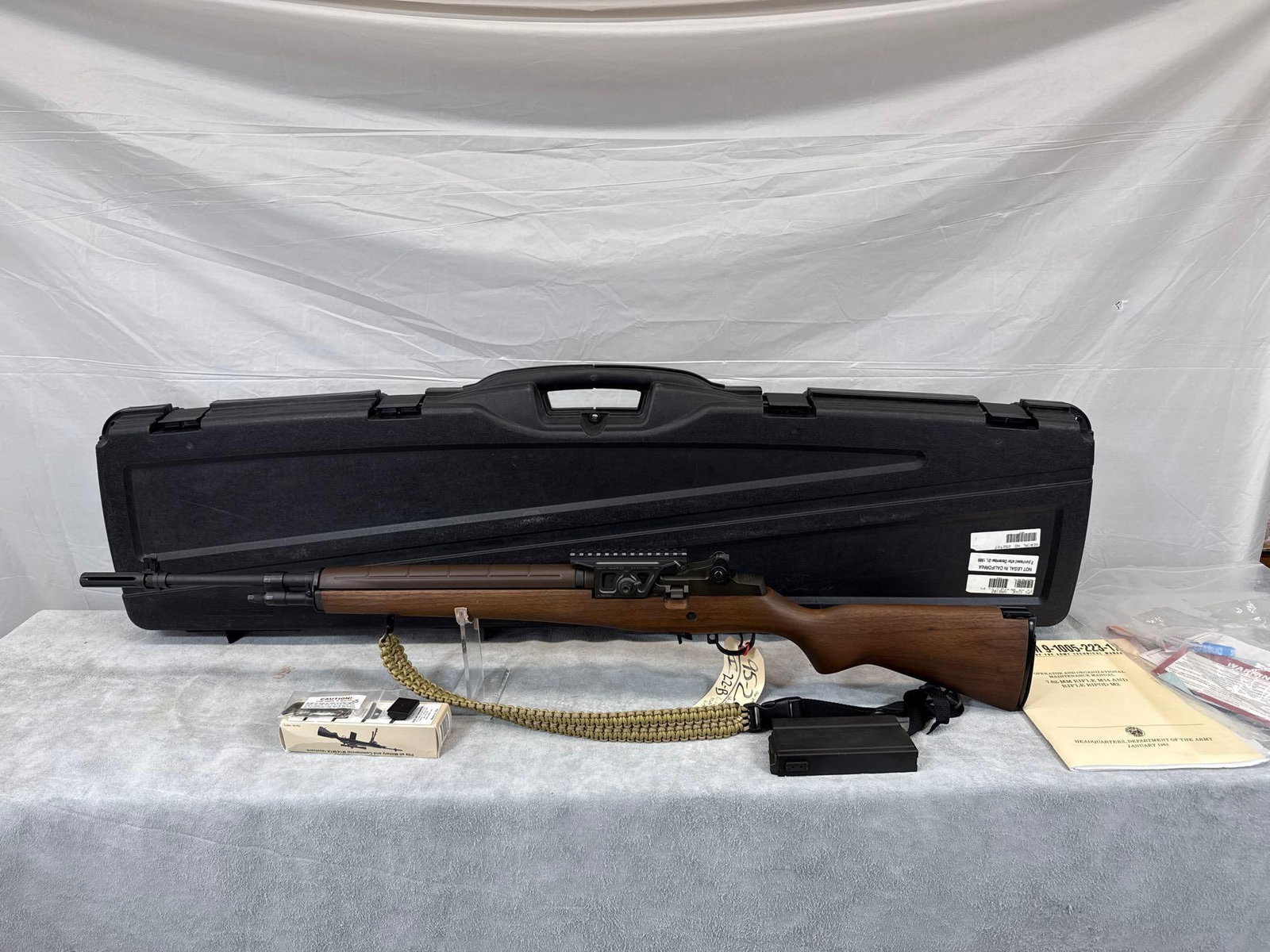 Springfield Armory US Rifle Model M1A National Match 308 Semi Auto: 95.2 Civilian marksmanship program gun like new condition 22 inch barrel good rifling shiny bore original case and manual and extras sn 292737