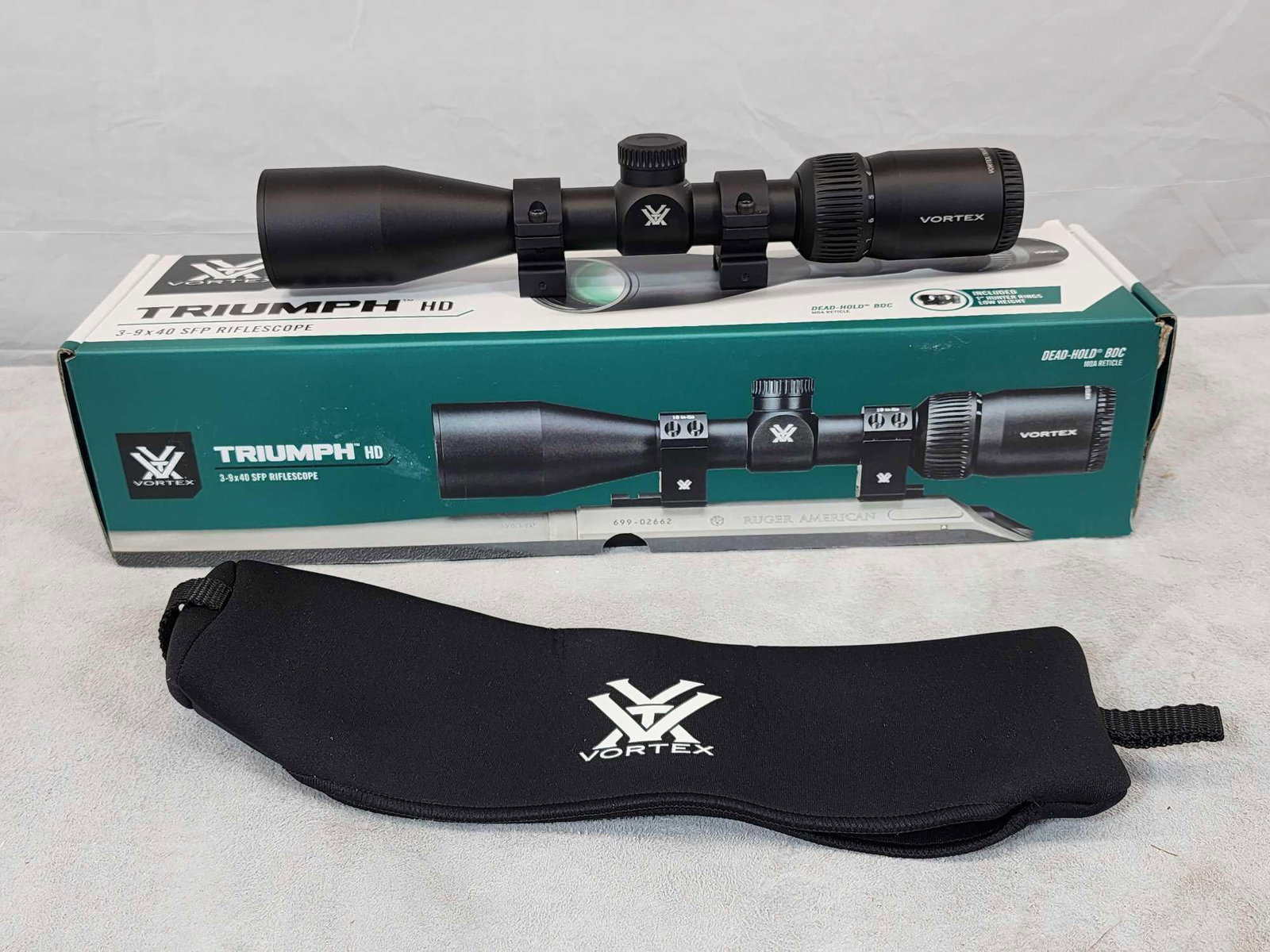Vortex Triumph 3-9x40 Rifle Scope: 95.45 New like new condition with scope rings box