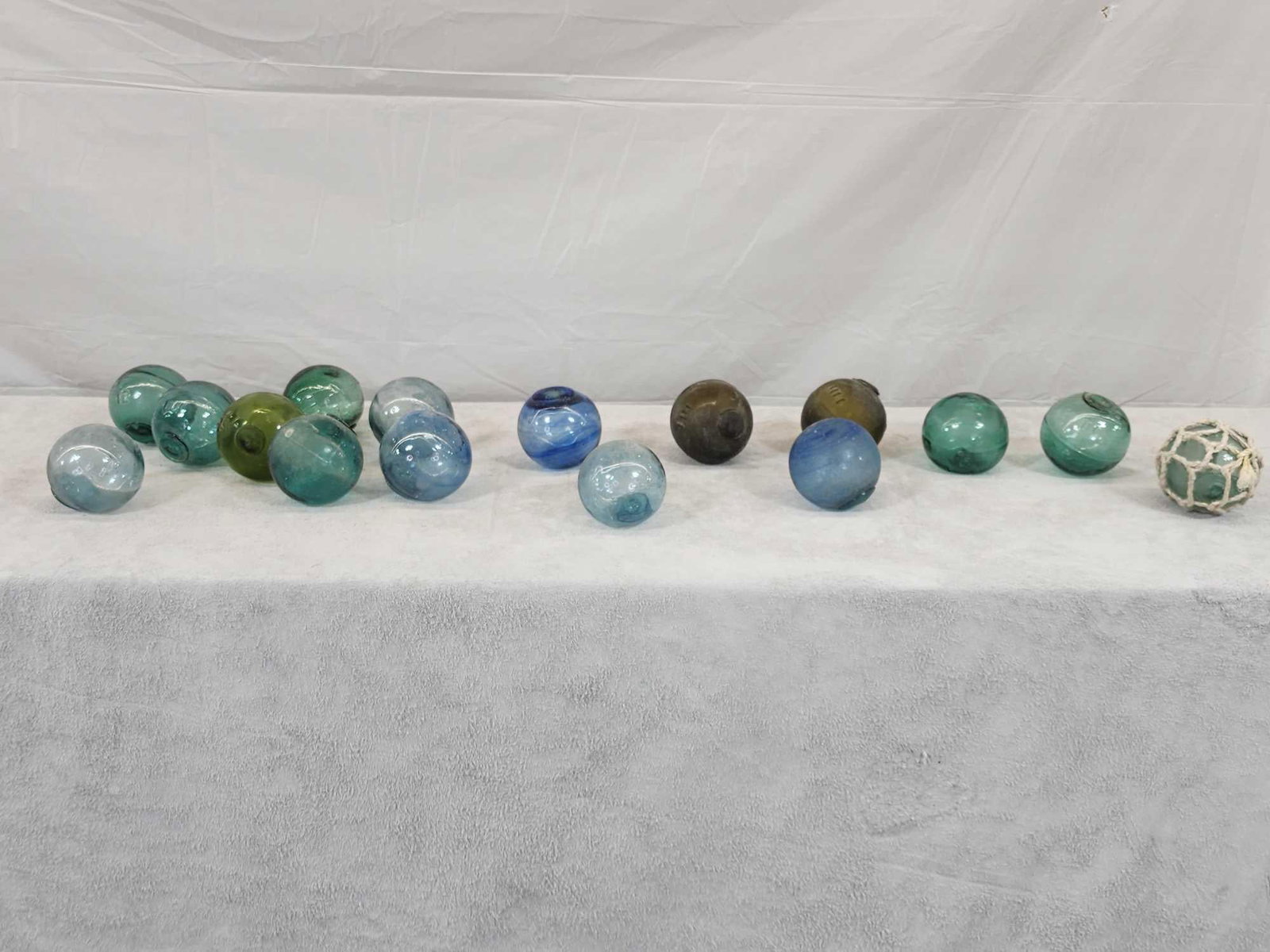 16 Vintage Glass Japanese Fishing Net Floats (1 of 7)