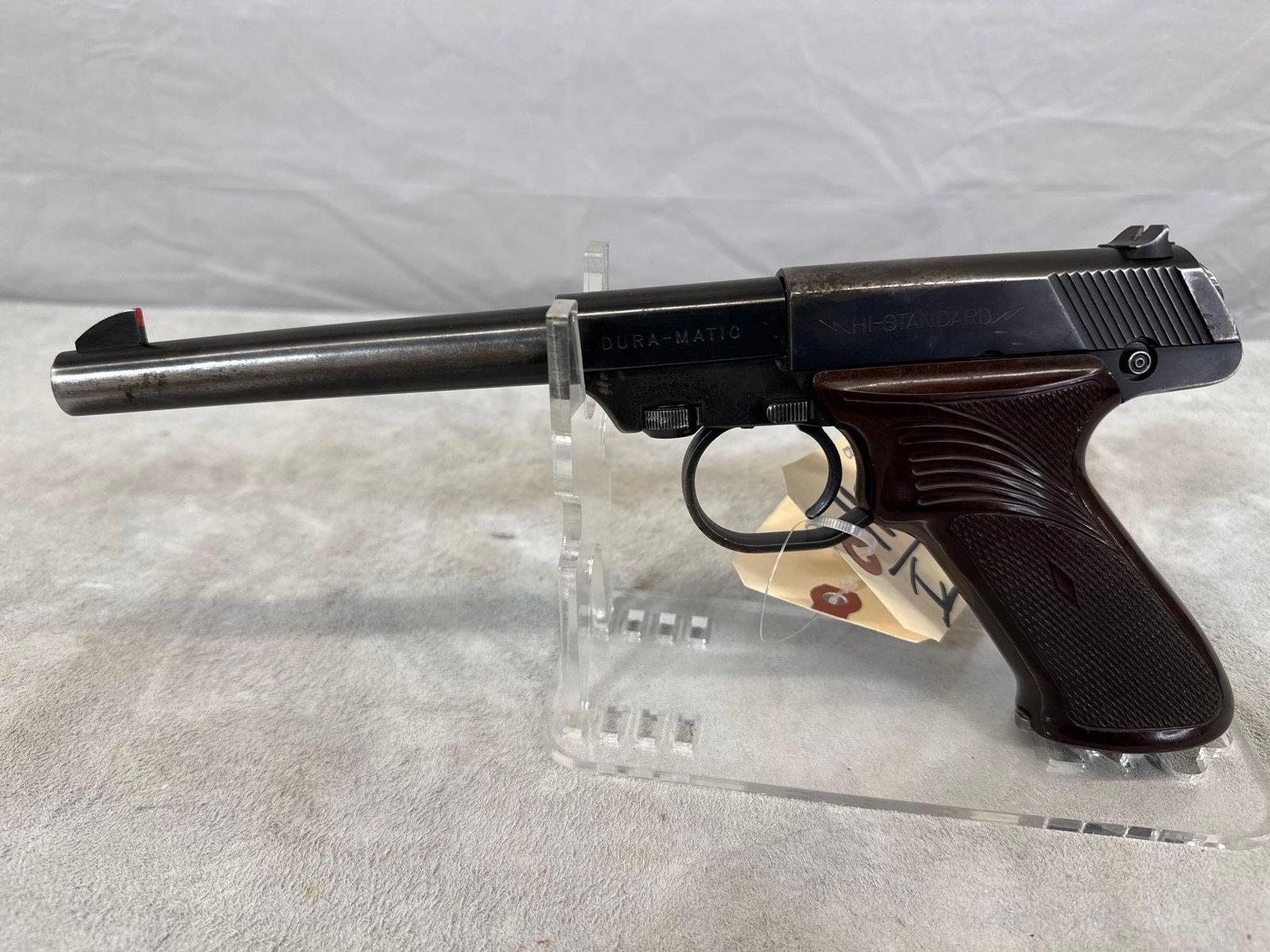 High Standard Dura-Matic M-101 22 LR Semi Auto Pistol: 114.18 used good rifling shinny bore 6.5 inch barrel comes with 1 mag sn 657103