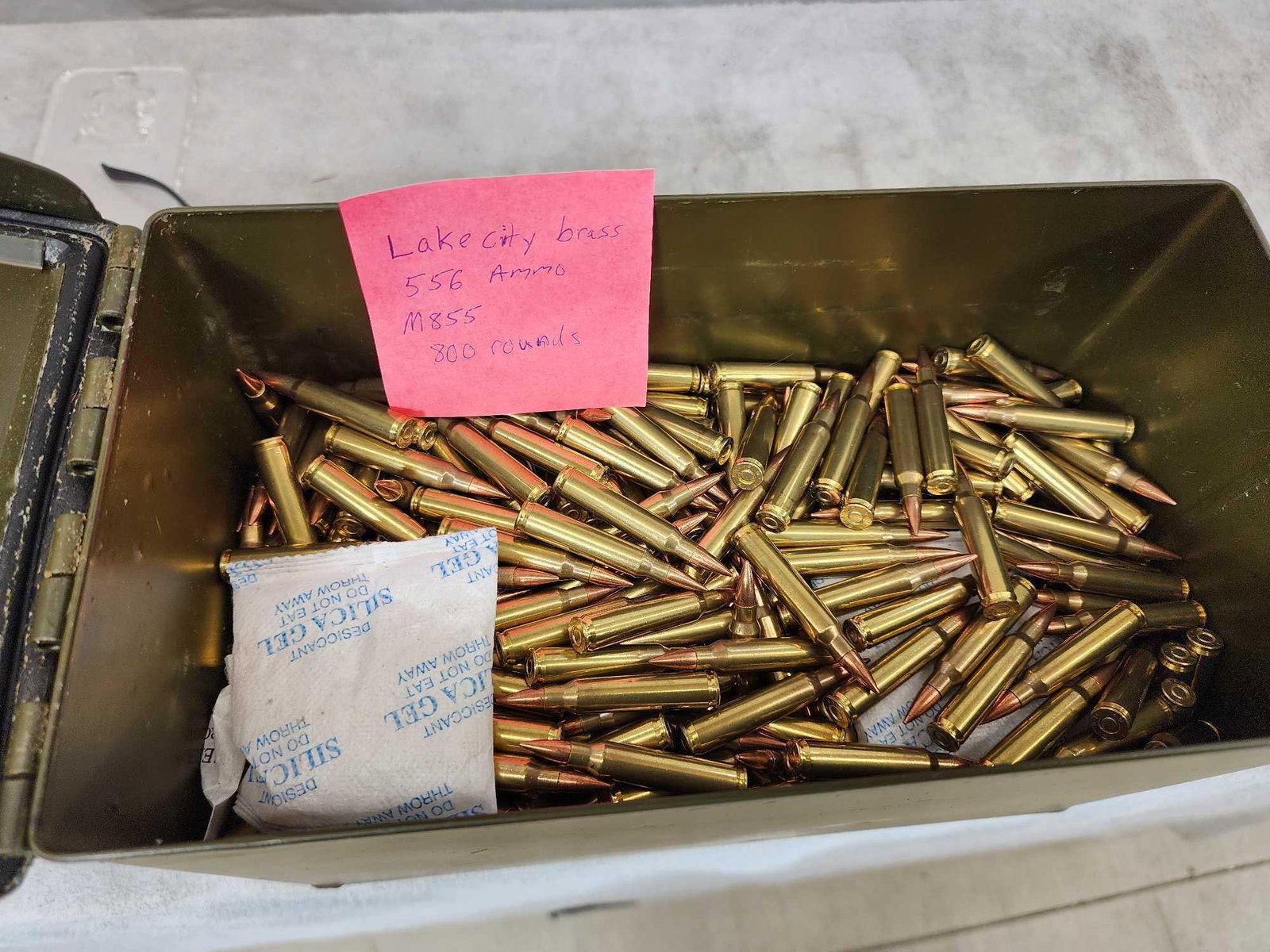 800 Rounds Of 5.56 Ammunition: 73.19 Lake City Brass Brand with ammo can