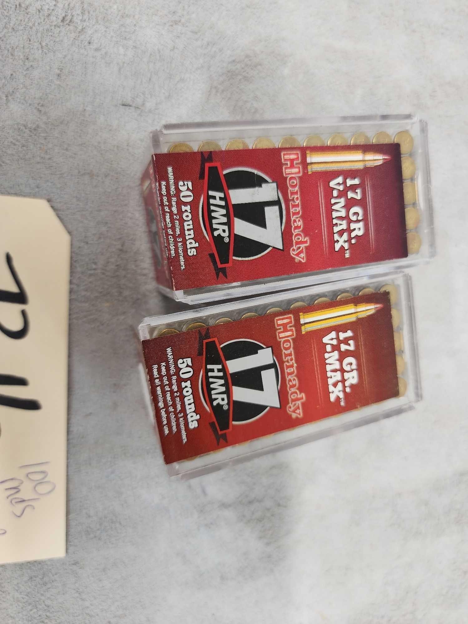 100 Rounds Of 17 HMR 17Grain V Max: 73.16 Hornady