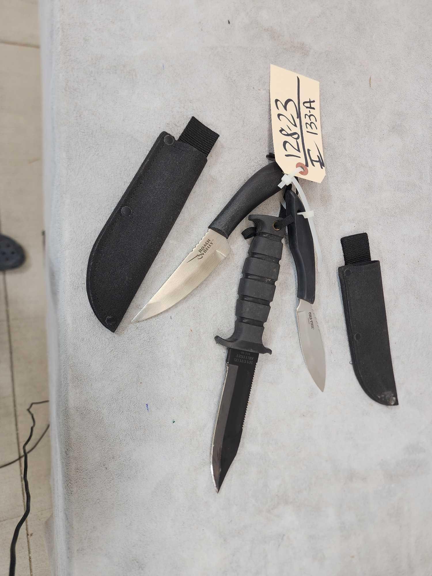 3 Fixed Blade Knives: 128.23 One money buys the lot