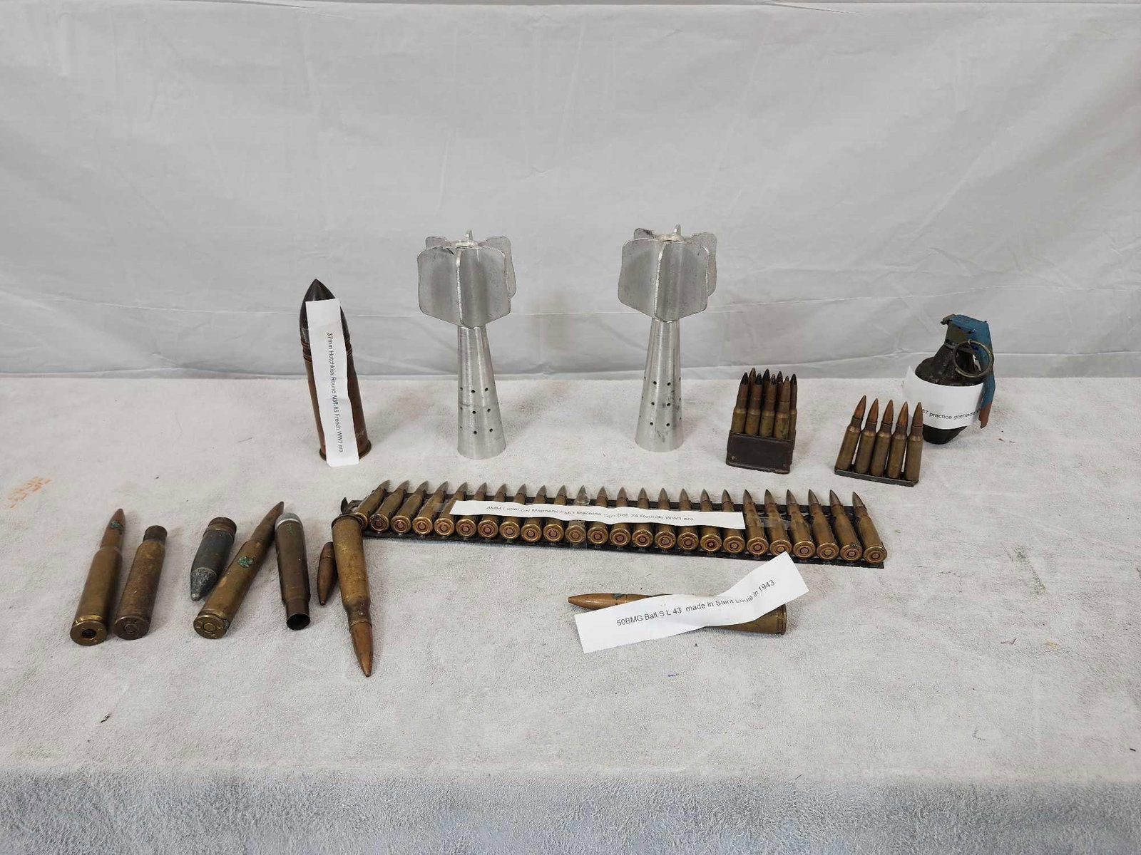 Collection Of Vintage Military Ammunition & Artifacts: 125.11 You get everything pictured