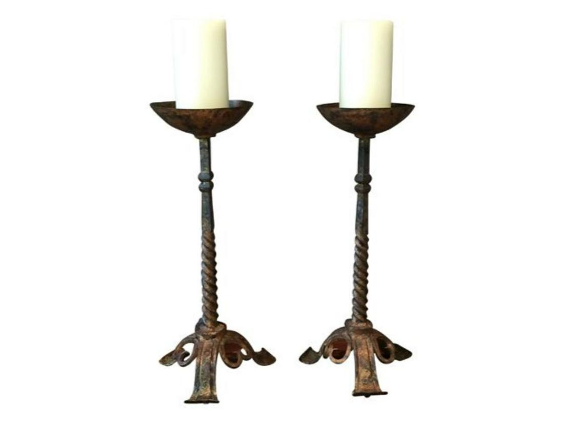 Rustic Wrought Iron Candelabras (1 of 6)
