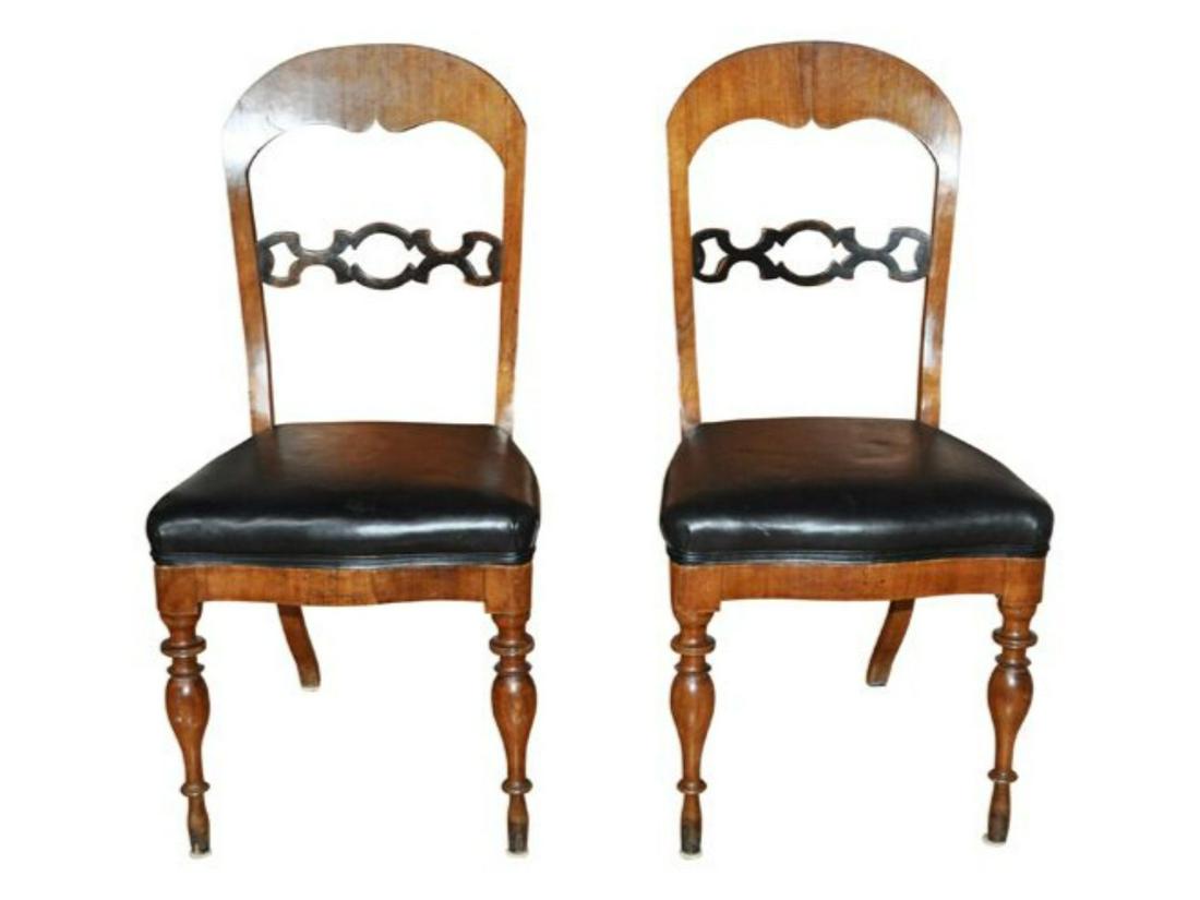 Karl Johan Swedish Antique Side Chairs, Pair (1 of 8)