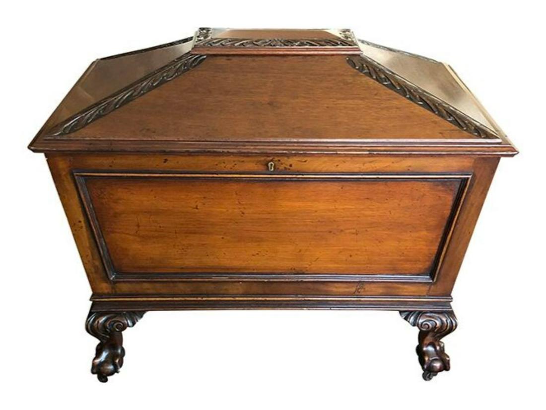 English Regency Mahogany Cellarette with Paw Feet (1 of 5)