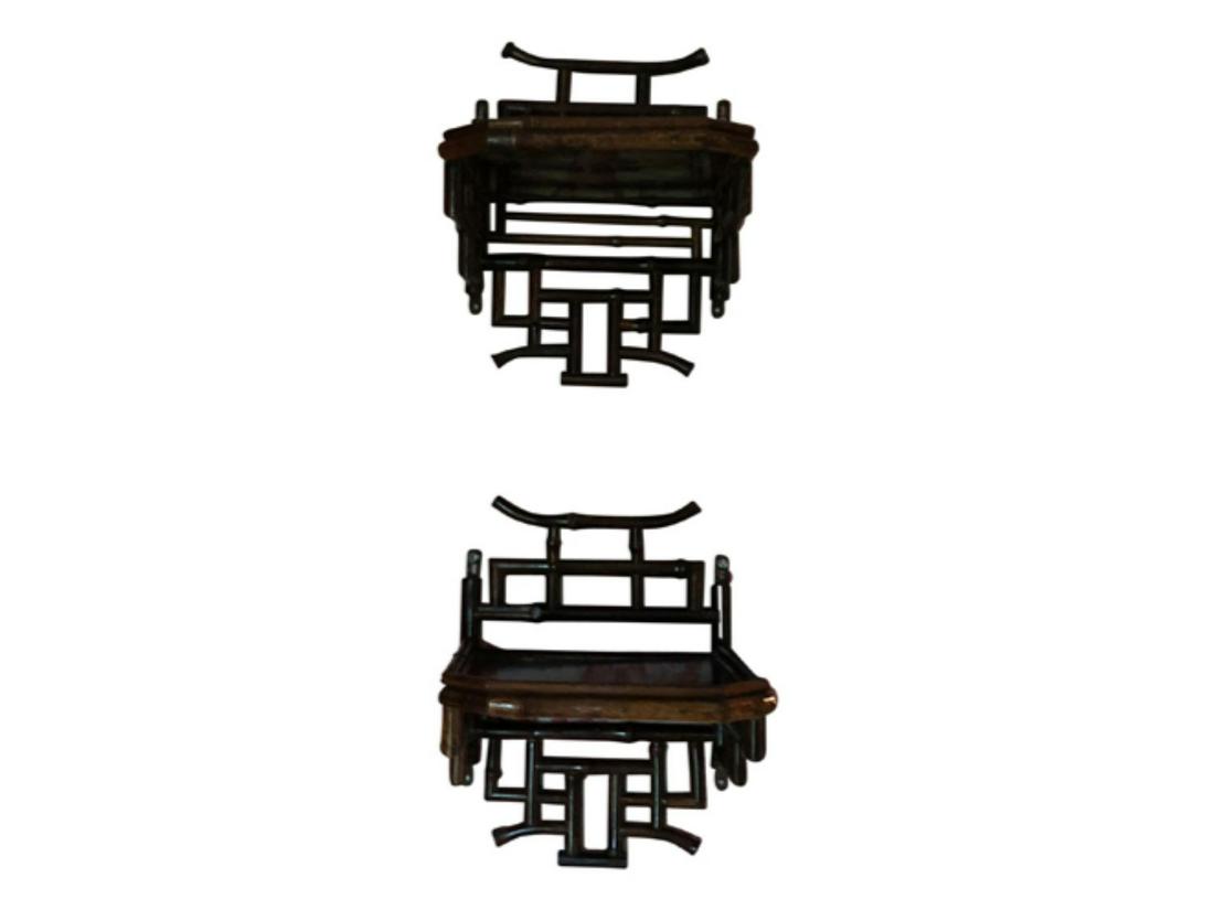 Chinoiserie Faux Bamboo Wall Brackets, Pair (1 of 5)