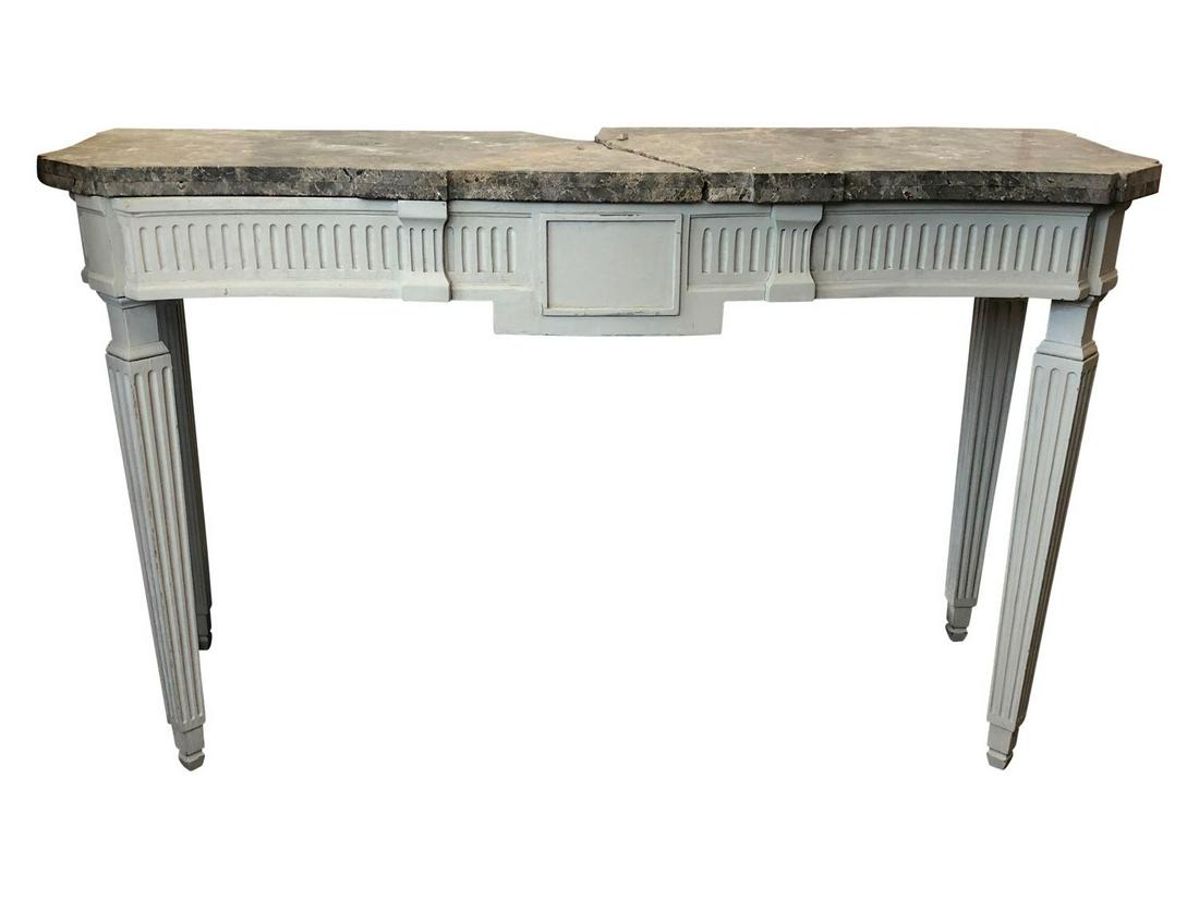Gustavian Style Console - Base Only: Due to marble top being damaged, this listing only includes the carved base allowing you to customize the piece to your preference!!