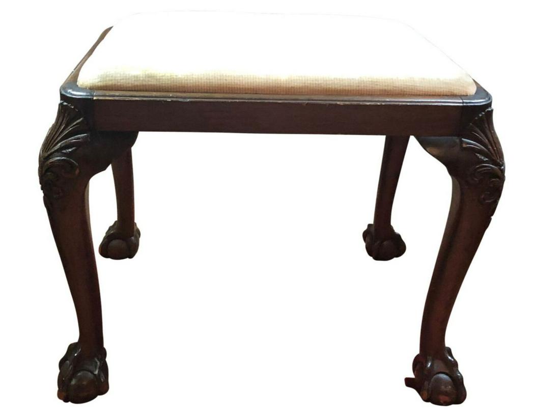 19th Century English Chippendale Style Mahogany Stool (1 of 8)