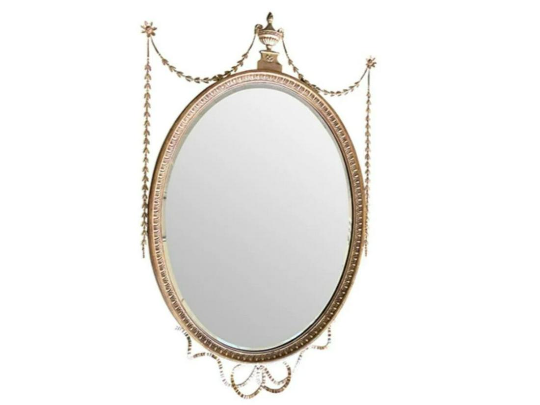 Adam Style Gilt Oval Mirror (1 of 5)