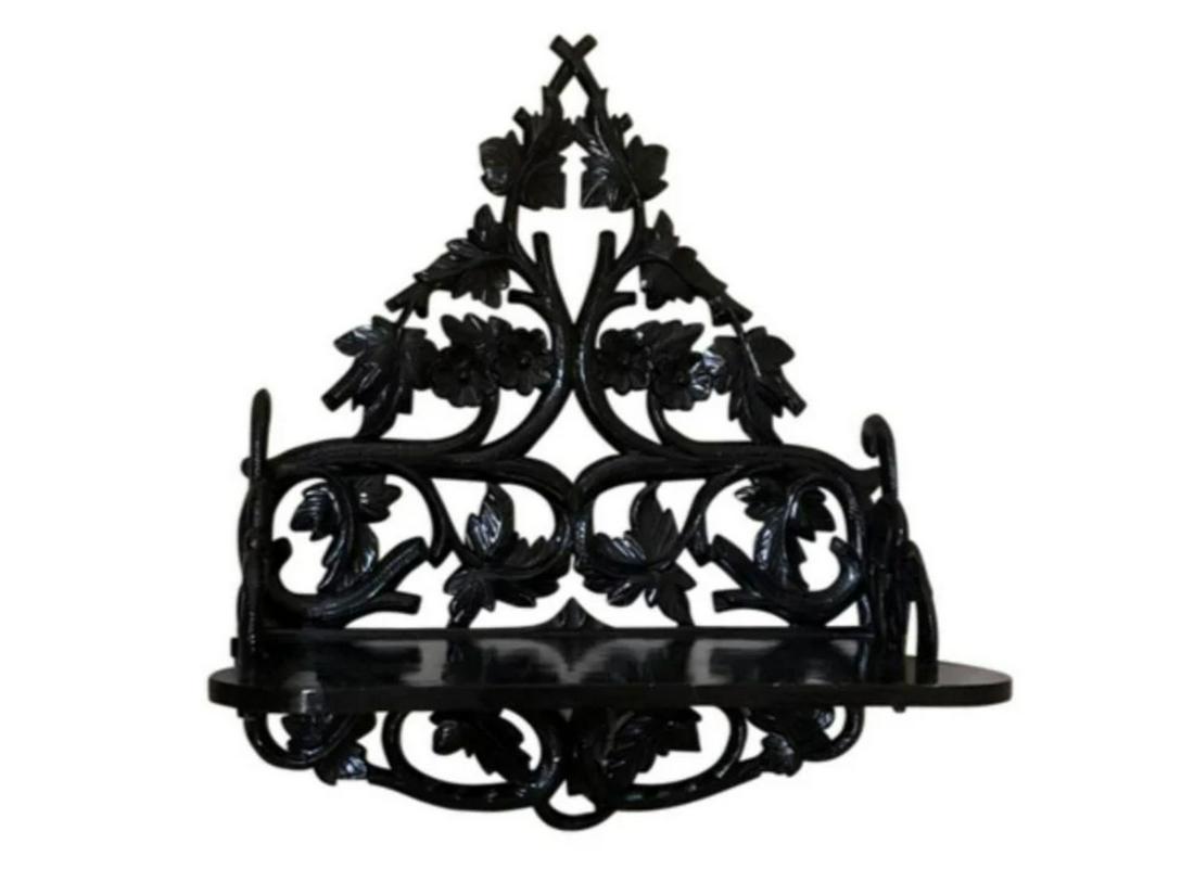 Black Lacquered Faux Bois Wall Shelf (1 of 5)