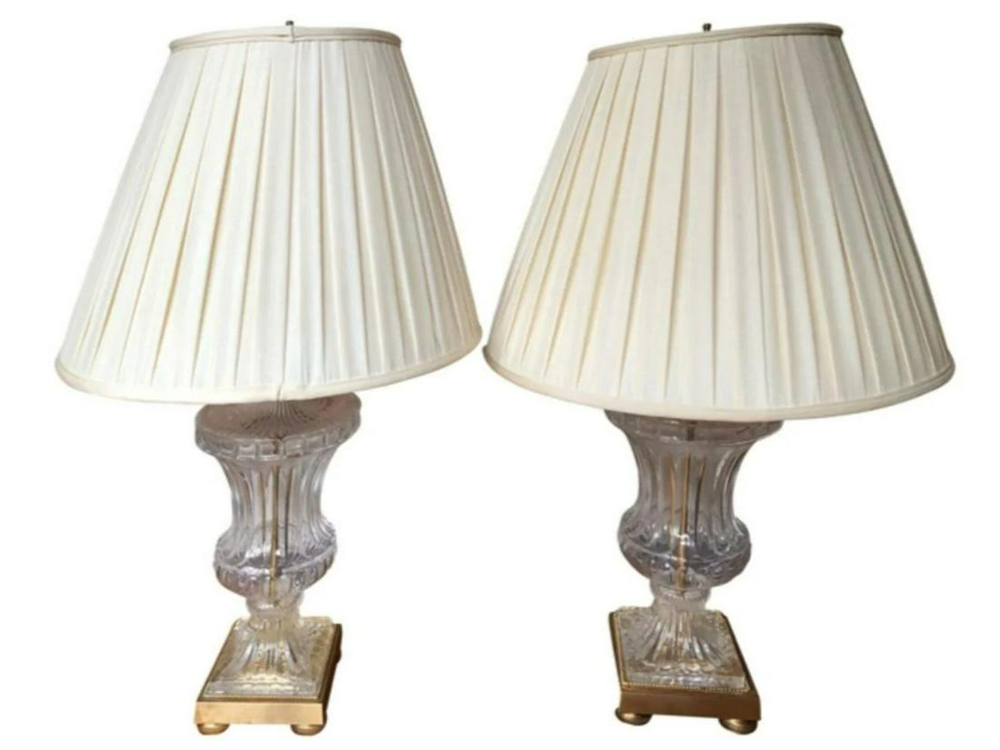 Traditional Crystal Urn Table Lamps, Pair (1 of 4)