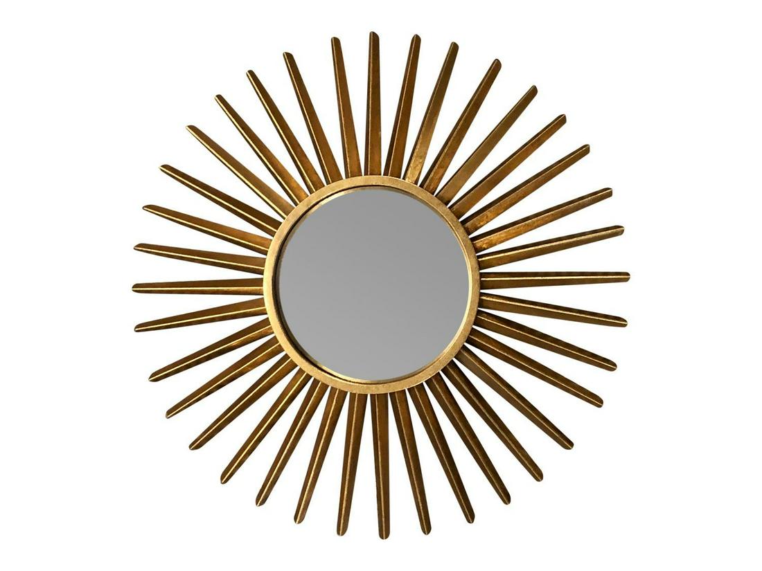 Gold Painted Sunburst Convex Mirror (1 of 8)