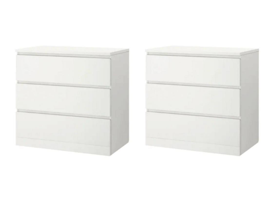 Malm 3 Drawer Chests, Pair (1 of 10)